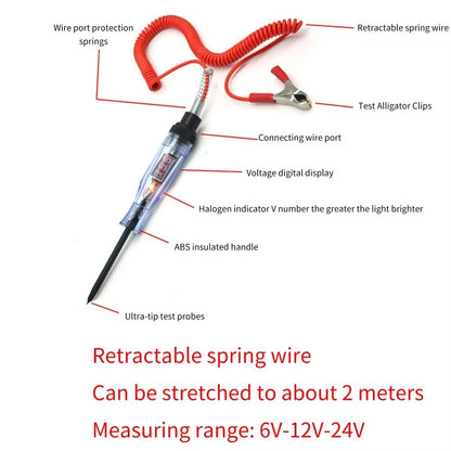 Car Truck Voltage Circuit Tester Auto 6V 24V Tools Car Diagnostic Probe Test Pen Light Bulb Electric Measuring Pen Tools